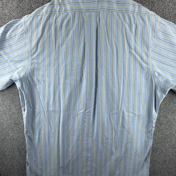 Brooks Brothers 16.5 36 Slim Fit Non Iron Striped Blue Button Up Point Collar - Picture 14 of 16